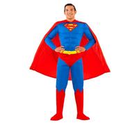 Funidelia Disfraz Oficial de Superman para hombre, Incluye mono, capa, cinturón y cubrebotas, Superhéroes - Traje para adultos para fiestas, Carnaval y Halloween - Talla M