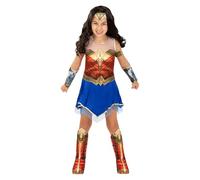 Funidelia Disfraz Oficial de Wonder Woman 1984 para niña, Incluye vestido, cubrebotas, manguitos y tiara, Superhéroes - Traje para niños para fiestas, Carnaval y Halloween, Talla 3-4 años