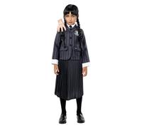 Funidelia Disfraz Oficial Netflix de Miércoles Addams uniforme para Niña, Traje de La Familia Addams infantil, Disfraces de Halloween y Carnaval - Talla 5-6 años