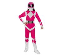 Funidelia Disfraz Oficial Power Ranger Rosa para niña, Incluye camiseta, pantalón, cinturón y máscara, Superhéroes - Traje para niños para fiestas, Carnaval y Halloween, Talla 10-12 años