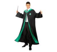 Funidelia Disfraz Oficial Slytherin Harry Potter para hombre y mujer, Incluye: Túnica con parche impreso, Talla M - Traje para adultos para fiestas, Carnaval y Halloween