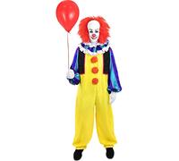 Funidelia | Disfraz Pennywise - IT para hombre Películas de miedo, Payaso asesino, Terror - Disfraz para adultos y divertidos accesorios para Fiestas, Carnaval y Halloween - Talla M - Amarillo