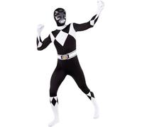 Funidelia Disfraz Power Ranger Negro Segunda piel para hombre y mujer, Licencia Oficial, Talla XXL Películas & Series, Superhéroes - Traje para adultos para fiestas, Carnaval y Halloween