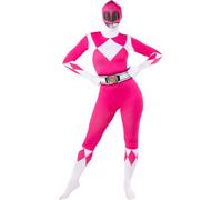 Funidelia Disfraz Power Ranger rosa segunda piel para mujer, Licencia Oficial, Talla XS Películas & Series, Superhéroes - Traje para adultos para fiestas, Carnaval y Halloween