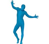 Funidelia Disfraz Segunda Piel azul para hombre y mujer, Incluye: Mono completo con abertura a la altura del cuello y riñonera, Talla M - Traje para adultos para fiestas, Carnaval y Halloween