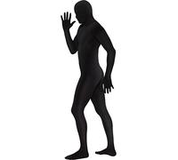Funidelia Disfraz Segunda Piel negro para hombre y mujer, Incluye: Mono completo con abertura a la altura del cuello y riñonera, Talla XXL - Traje para adultos para fiestas, Carnaval y Halloween