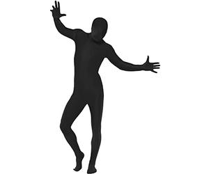 Funidelia Disfraz Segunda Piel negro para hombre y mujer, Incluye: Mono completo con abertura a la altura del cuello y riñonera, Talla L - Traje para adultos para fiestas, Carnaval y Halloween