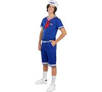 Funidelia | Disfraz Steve Ahoy Stranger Things para hombre Netflix, Once (Eleven) - Disfraz para adultos y divertidos accesorios para Fiestas, Carnaval y Halloween - Talla M - L - Azul