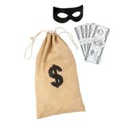 Funidelia | Kit accesorios de ladrón para hombre Ladrón, Preso, Delincuente, Profesiones - Disfraz para adultos y divertidos accesorios para Fiestas, Carnaval y Halloween - Negro