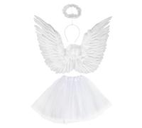 Funidelia | Kit de ángel para mujer Navidad, Belén de Navidad - Accesorios para adultos, accesorio para disfraz - Blanco