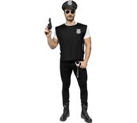 Funidelia | Kit de Policía para Hombre y Mujer - Guardia, Agente, FBI, Profesiones, Despedida de Soltero - Accesorios para Adultos - Negro
