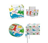Funidelia | Kit decoración de cumpleaños de dinosaurios para 8 personas - Dinosaurs party ▶ Decoración para fiestas de cumpleaños, fiestas de disfraces, Halloween y Carnaval - Verde