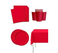 Funidelia | Kit decoración de fiesta color rojo para 8 personas - Colores lisos ▶ Originales & Divertidos - Decoración para fiestas de cumpleaños, fiestas de disfraces, Halloween y Carnaval - Rojo