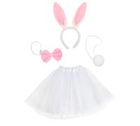 Funidelia | Kit disfraz accesorios de conejito para mujer Animales - Disfraz para adultos y divertidos accesorios para Fiestas, Carnaval y Halloween - Blanco