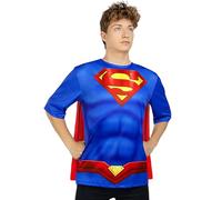 Funidelia | Kit disfraz de Superman para hombre Hombre de Acero, Superhéroes, DC Comics, Justice League - Disfraces para adultos, accesorios para Fiestas, Carnaval y Halloween - Talla S-M - Rojo