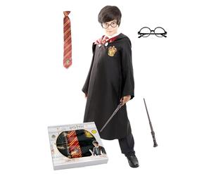 Funidelia Kit disfraz Oficial Harry Potter para niño y niña, Talla 10-12 años, Incluye: túnica, corbata, gafas, varita, caja de regalo, Magos. Traje para niños para fiestas, Carnaval y Halloween