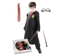 Funidelia Kit disfraz Oficial Harry Potter para niño y niña, Talla 5-6 años, Incluye: túnica, parche, corbata, gafas, varita, caja de regalo, Magos. Traje de niños para fiestas, Carnaval y Halloween