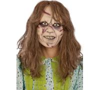 Funidelia | Máscara de la del Exorcista para hombre y mujer Niña del Exorcista, Padre Karras, Terror - Accesorios para adultos, accesorio para disfraz - Beige