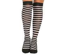 Funidelia Medias de bruja de rayas negras y blancas para mujer