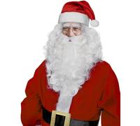 Funidelia Peluca con barba de Papá Noel Deluxe para hombre. Accesorios de disfraces para adultos