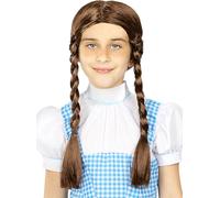 Funidelia | Peluca con trenzas castaña para niña Dorothy, Wizard of Oz - Accesorios para niños, accesorio para disfraz - Marrón