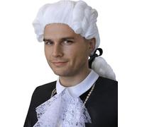 Funidelia | Peluca de época barroca para hombre Barroco, Revolución Francesa, Siglo XVII-XVIII, Época - Accesorios para adultos, accesorio para disfraz - Blanco
