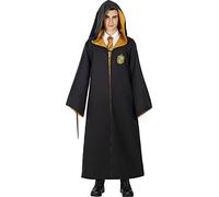 Funidelia Túnica Réplica Oficial Hufflepuff - Diamond Edition para adulto, Incluye: Capa con parche bordado y bolsillo interior, Talla M - Traje para adultos para fiestas y Carnaval