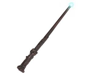Funidelia Varita Oficial de Harry Potter con luz para Adulto. Incluye: Varita de 34,5 cm Funciona con 3 Pilas Incluidas - Traje para Adultos para Fiestas y Carnaval