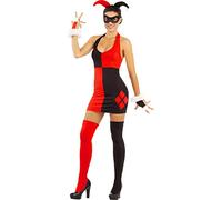Funidelia | Vestido de Harley Quinn para mujer Superhéroes, DC Comics, Suicide Squad, Villanos - Disfraz para adultos y divertidos accesorios para Fiestas, Carnaval y Halloween - Talla S - Negro