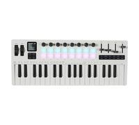 Funien 37 Controlador MIDI Clave con Sensibilidad de Velocidad, 16 Almohadillas de Batería RGB, 8 Perillas, 4 Faders, Motor de Sintetizador, Pantalla de 1.54 Pulgadas, Material ABS