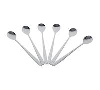 Funien 6 Cucharas de café de Acero Inoxidable con Largo y Elegante para Helado con Leche, Resistentes y Fáciles de Limpiar, Hacen que Sus Cafés y Postres Se Vean Profesionales, Se