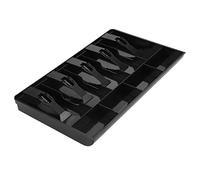 Funien Bandeja de Monedas Caja Registradora Portátil Inserto para Sellos de Caja Chica Organización Suelto Material Plástico Negro (Negro)