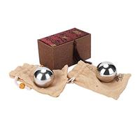 Funien Bola de Acero de Mano de 2 Piezas, Herramienta de Masaje Físico para Ejercicios de Rehabilitación de Acero Inoxidable 304 Sólido de 50 Mm de Diámetro, Entrenamiento de Fuerza,