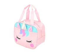 Funien Bolsa de Almuerzo para Niños Bolsa de Almuerzo con Aislamiento Kit Caja Comida Térmica Linda Tela Oxford Portátil Que No Destiñe Grueso Cuadra (Unicornio)