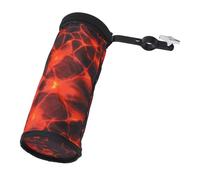 Funien Bolsa de Soporte de Tope de Batería Oxford, Diseño de Abrazadera de Primavera Resistente con Bolsillo, Bolsillo de Tambor Ligero y Portátil, Hecha de Material Resistente e (Negro rojo)