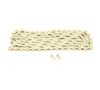 Funien Cadena de Bicicleta de Montaña Dorada 10 Velocidades con Eslabones Cadena para una Instalación Rápida, Acero 116 Eslabones para Más Kilometraje