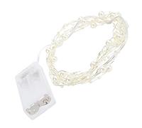 Funien Cadena de Luces de Perlas Luces LED Perlas Hadas LED con Cuentas Alambre Decorativas con Pilas Color Blanco Cálido Flexible Alambre 217 Cm pa