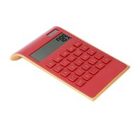 Funien Calculadoras de Escritorio, Calculadora de Energía Solar con Doble Potencia, Pantalla LCD Inclinada, Diseño de Botones de Computadora de 10 Dígitos, Cálculos Financieros, para (Rojo)