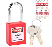 Funien Cerradura de Bloqueo Cerradura de Aislamiento Energía Química Industrial con Llave para Energía Nuclear Gas Petróleo 10 Juegos (Rojo)