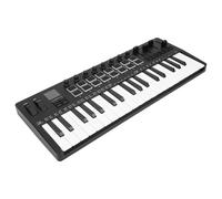 Funien Controlador de Teclado MIDI de 37 Teclas con 16 Almohadillas RGB 8 Perillas 4 Faders BT Motor de Sintetizador Inalámbrico BT para Producción Musical, ABS Portátil Negro con