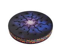 Funien de 12 Pulgadas Drum Drum Instrumento étnico Instrumento Patrón de Tambor Pintado Bedro de Madera Beding de Madera Borde Tejido para Suministros para Fiestas en Casa (8