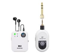 Funien de Monitor Intrauditivo Inalámbrico 2.4G Monitoreo Profesional en Tiempo Real de Latencia Ultrabaja para Ensayos Bandas Estudio en Vivo, Conjunto Receptor Transmisor ABS (Blanca)