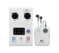 Funien de Monitor Intrauditivo Inalámbrico, Latencia Ultrabaja, Estéreo Profesional, 6 Canales, Transmisor y Receptor Plug and Play, Conjunto para Puesta en Escena, Banda, Orejeras de Sonido (Blanca)