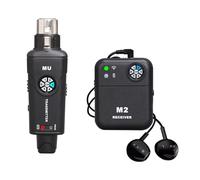 Funien de Monitor Intrauditivo Inalámbrico, Recargable, de Baja Latencia para Rendimiento Banda Estudio, Conjunto Receptor y Transmisor ABS Frecuencia Ajustable 6 Canales para Músicos (Negra)