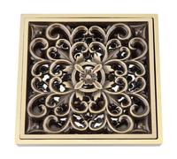 Funien Drenaje de Piso de Latón con Incisiones Premium de 10 Cm, Diseño de Filtro para Evitar Obstrucciones, Moderno y Hermoso, Súper Drenaje para Cocina, Baño, (flor de ratán antigua)