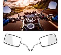 Funien Espejo Retrovisor para Motocicleta, Espejos Laterales Retrovisores Ultraclaros Duraderos para Bicicleta de Calle, Llamativo Material: de Metal + Carcasa ABS Montaje: Universal (Electrochapado)