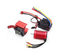 Funien Impermeable F540 3300KV Motor sin Escobillas 60A ESC Set con Combo de Disipador de Calor, Rotor Equilibrado con Precisión para Coche 1/10 RC, Material Aleación Aluminio, Tipo Enchufe 0.157 in