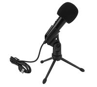 Funien Juego de Micrófono Condensador Profesional para Comunicación Clara y Producción de Audio, Trípode Resistente, Negro, Viene con 1 Parabrisas Espuma y 1 Manual Usuario