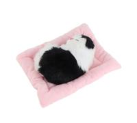 Funien Juguete de Peluche Interactivo de Gato Falso para Niños, Juguete Realista Muñeca Gatito Durmiendo con Sonido para Decoración del Hogar, 7,1x6,3 Pulgadas (Gato Blanco y Negro carbón