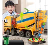 Funien Juguete Mezclador de Cemento de Entrada a Prueba Fugas Gran Tamaño con Salida Giratoria para Niños, Material Primera Calidad para un Tiempo Juego Más Prolongado (Tamaño Grande sin Sonido ni